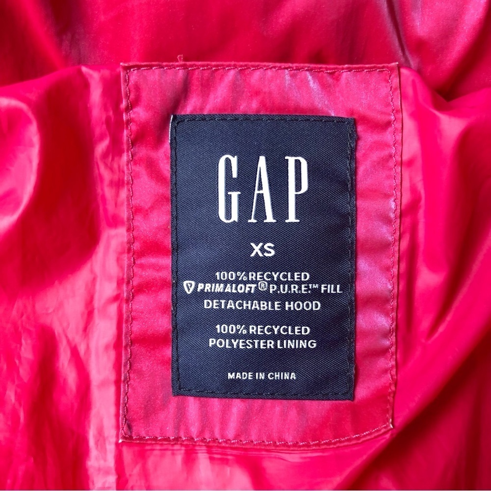 GAP Big Puff Cropped Jacket Women’s XS Neon Hot Pink Bright Statement Dopamine - Picture 5 of 12